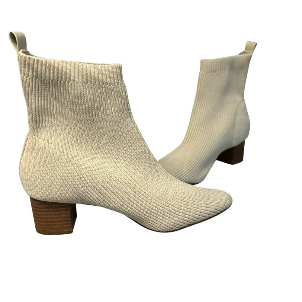 JOIE x‎ Revolve Neely Block Heel Bootie, Ivory, Size 9, EUC